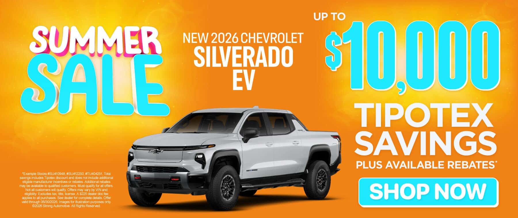 New 2026 Chevrolet Silverado EV Up to $10,000 Tipotex Savings Plus Available Rebates*
