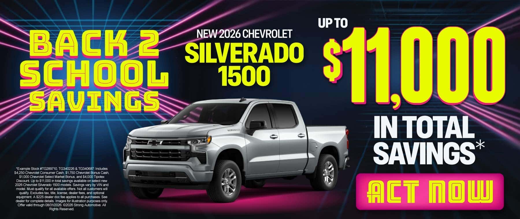 New 2026 Chevrolet Silverado 1500 Up to $11,000 in Total Savings*