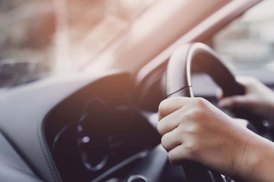 person doing a test drive