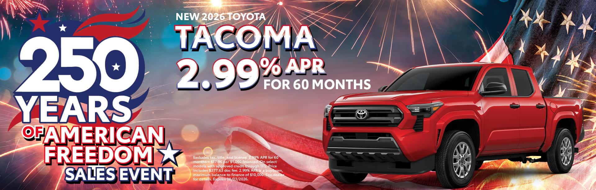 2026 Toyota Tacoma Finance Offer | Toyota of Bourbonnais