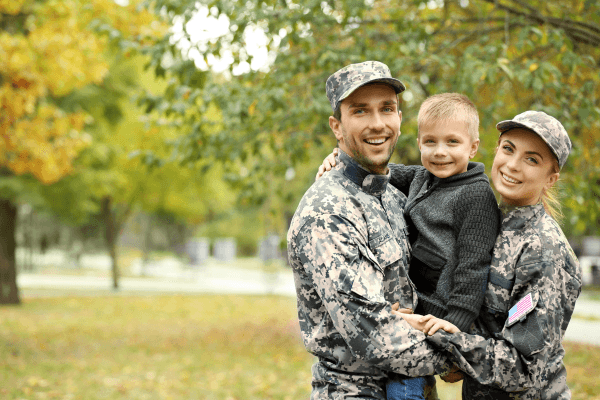 Military parents with kid