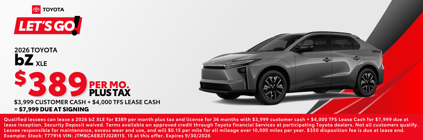 2026 Toyota bZ XLE Offer