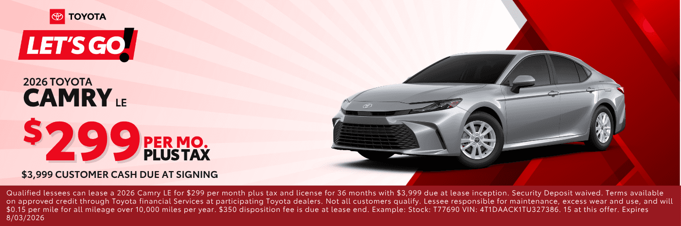 2026 Toyota Camry LE Lease offer
