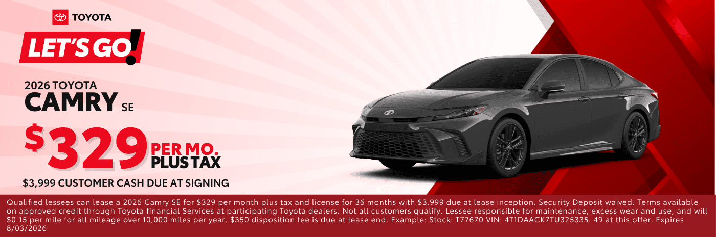 2026 Toyota Camry SE Lease offer