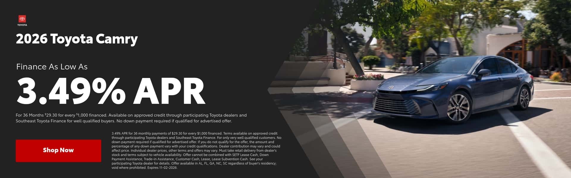 2026 Toyota Camry 3.49% APR
