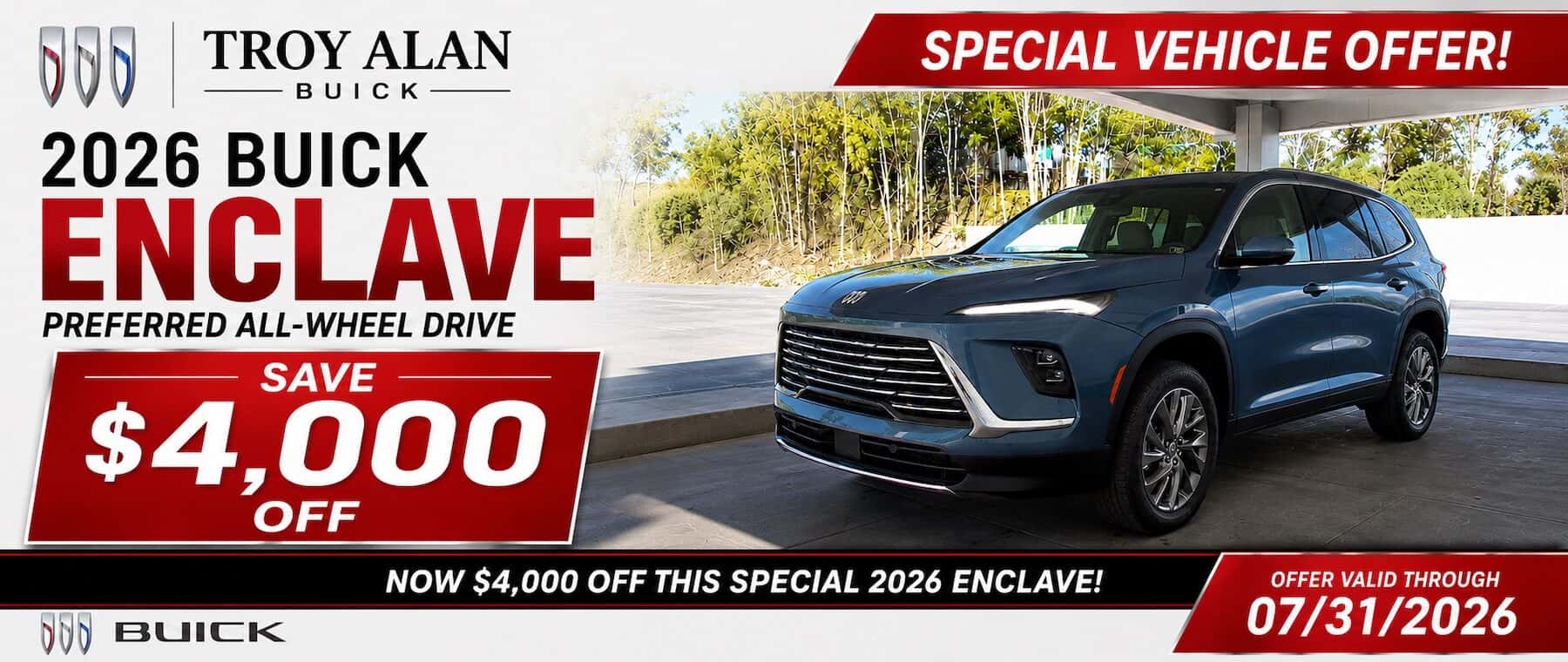 Get up to $4,000 off select Enclave
