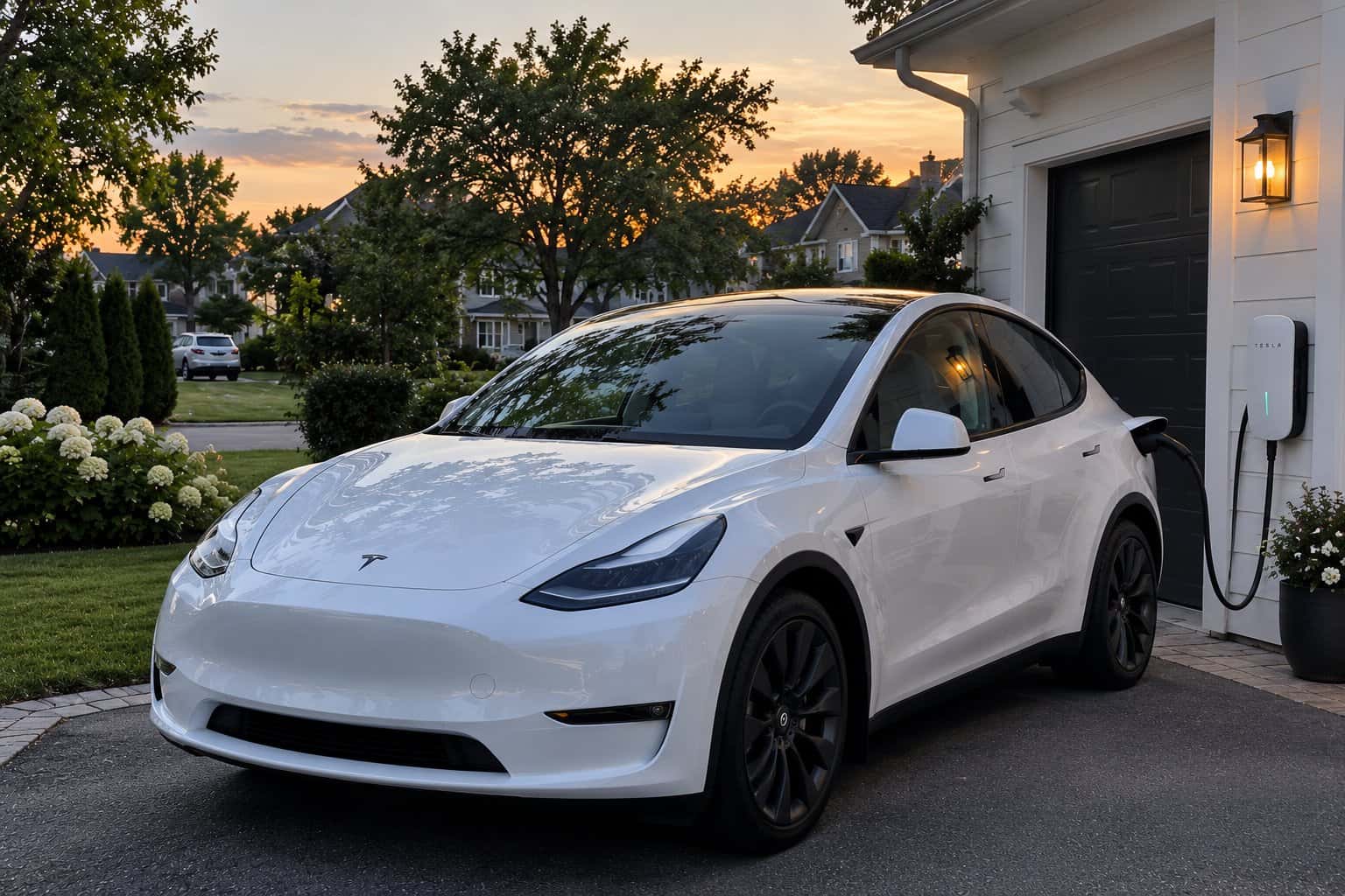 Tesla-Model-Y-at-Sunset-Charger