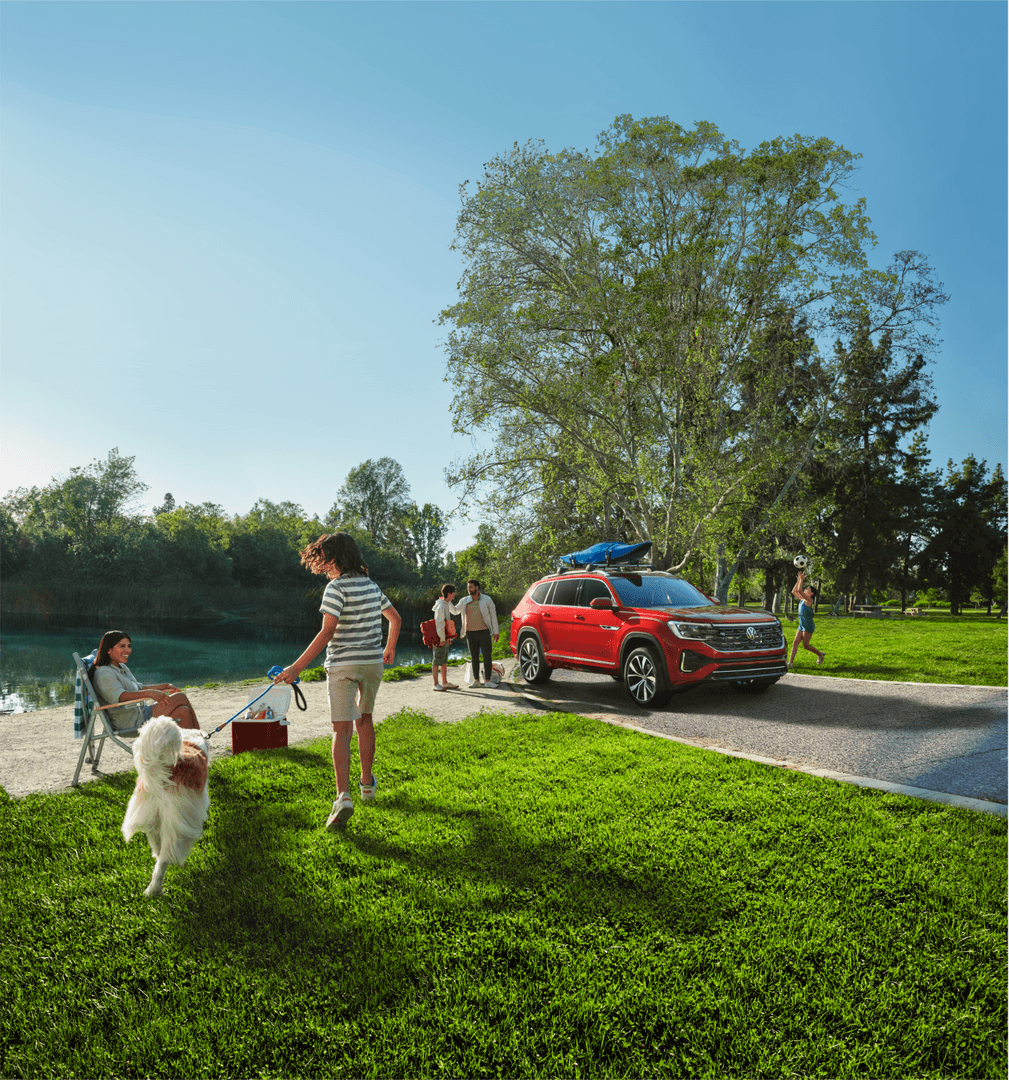 Volkswagen Atlas with family including elderly grandparents