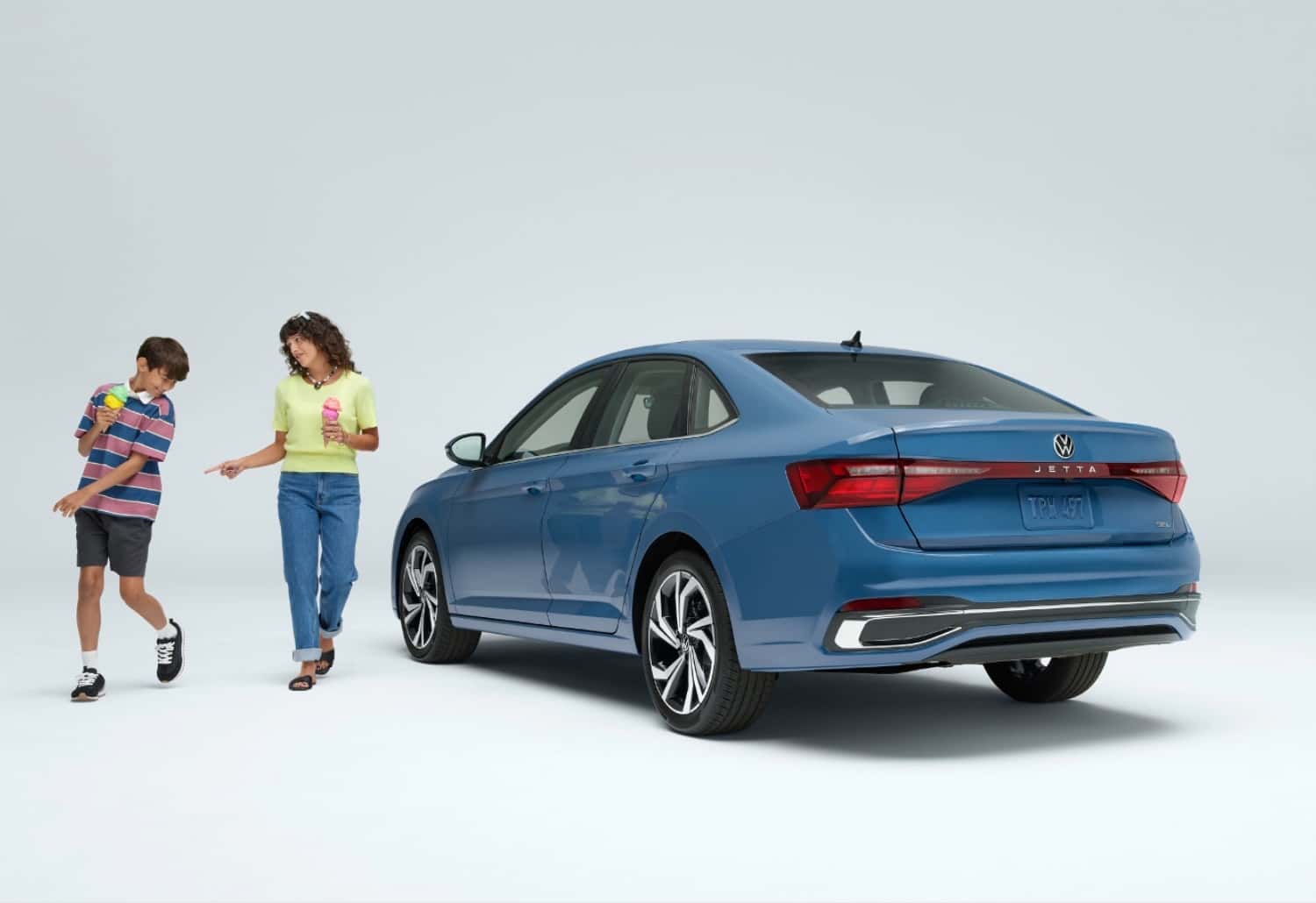 Volkswagen Jetta rear view, family friendly sedan design