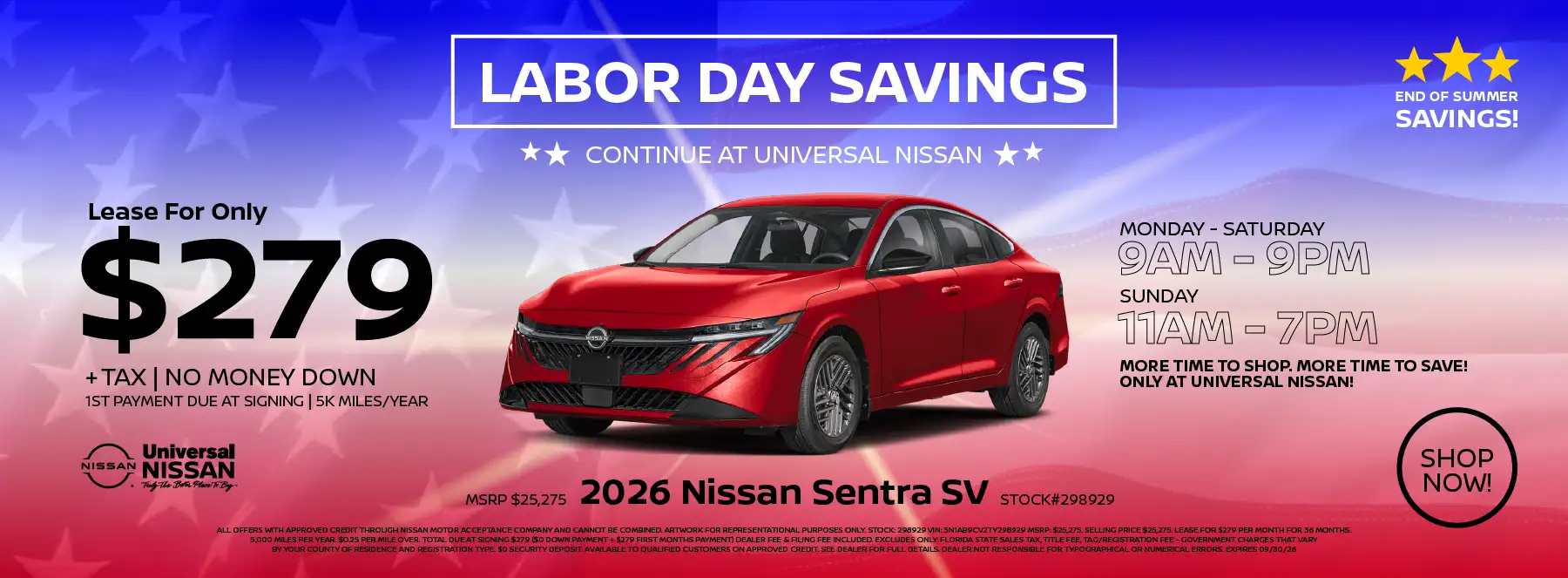 sentra lease