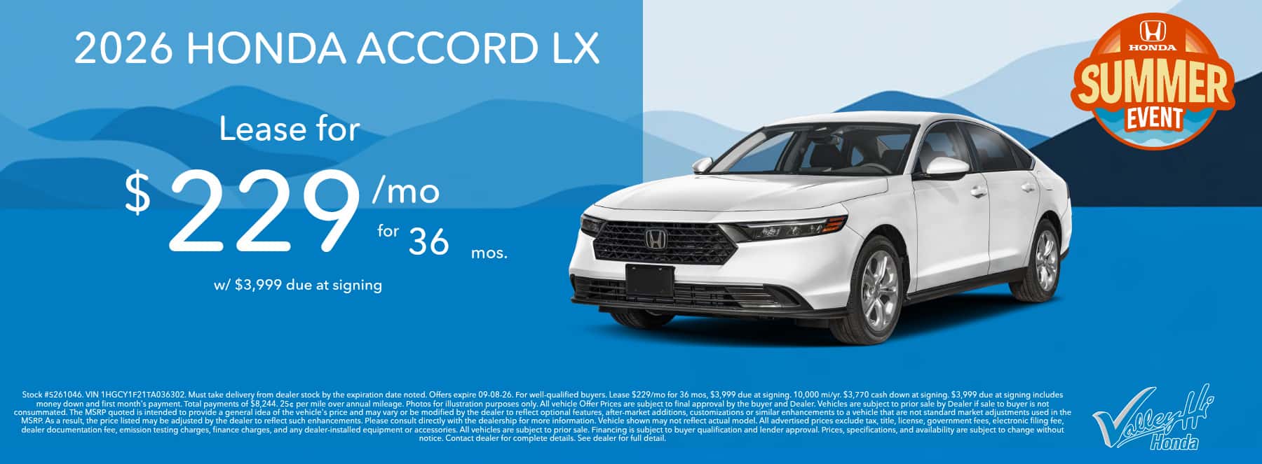 Honda Accord Lease Special