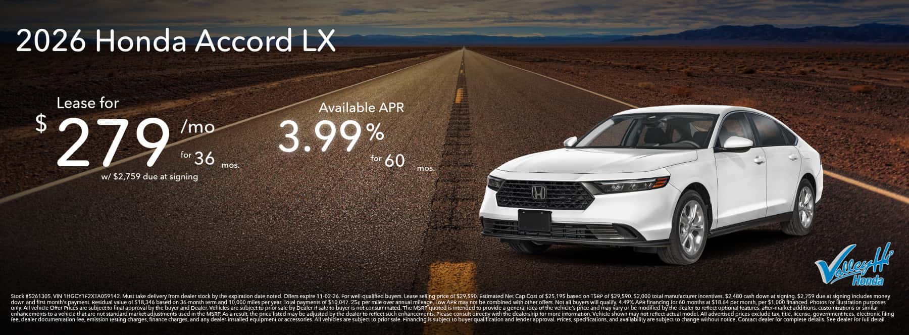 Honda Accord Lease Special