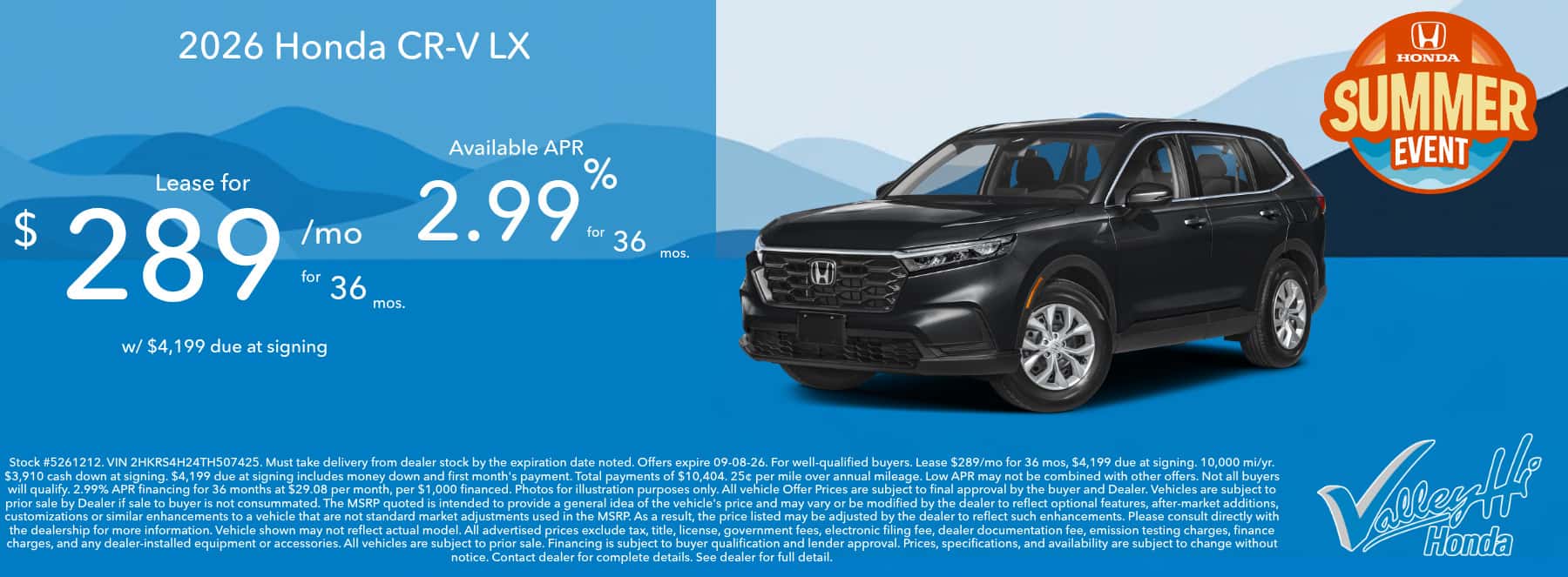 cr-v special lease and apr offer