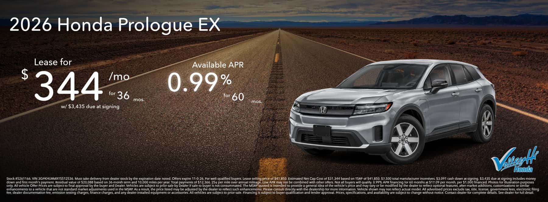 Honda Prologue 0.99% APR