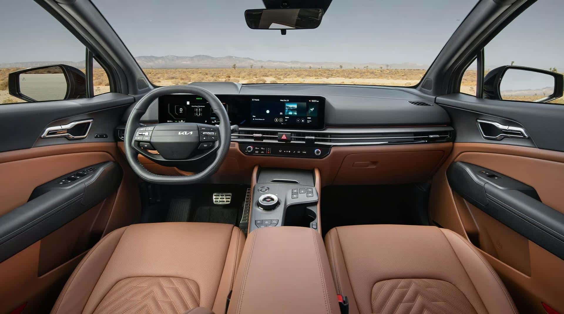 2026 Kia Sportage interior with panoramic display.