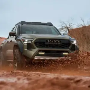 2025 Toyota Tacoma Trailhunter Off Road Driving Through Mud