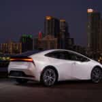 2026 Toyota Prius Wind Chill Pearl at night