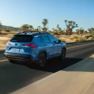 2026 Toyota Corolla Cross Cavalry Blue rear view