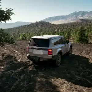2026 Toyota Land Cruiser Rear View in Mountains
