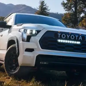 2026 Toyota Sequoia front view with light bar