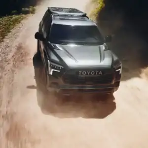 2026 Toyota Sequoia Magnetic Gray Metallic on dirt road