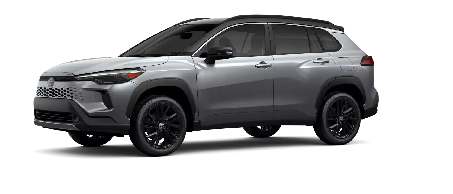 2026 Toyota Corolla Cross Hybrid Sonic Silver with Jet Black Roof