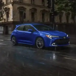 2026 Toyota Corolla Hatchback in Motion in Rain