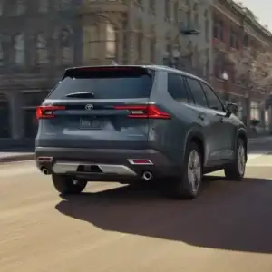 2026 Toyota Grand Highlander Hybrid and Hybrid MAX Rear View in City