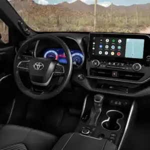 2026 Toyota Highlander Hybrid Steering Wheel and Infotainment Display