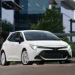 2026 Toyota Corolla Hatchback Ice Cap headlights on