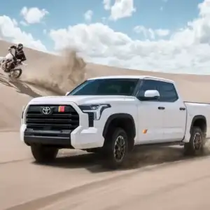 2026 Toyota Tundra TRD Driving on Sandy Plain