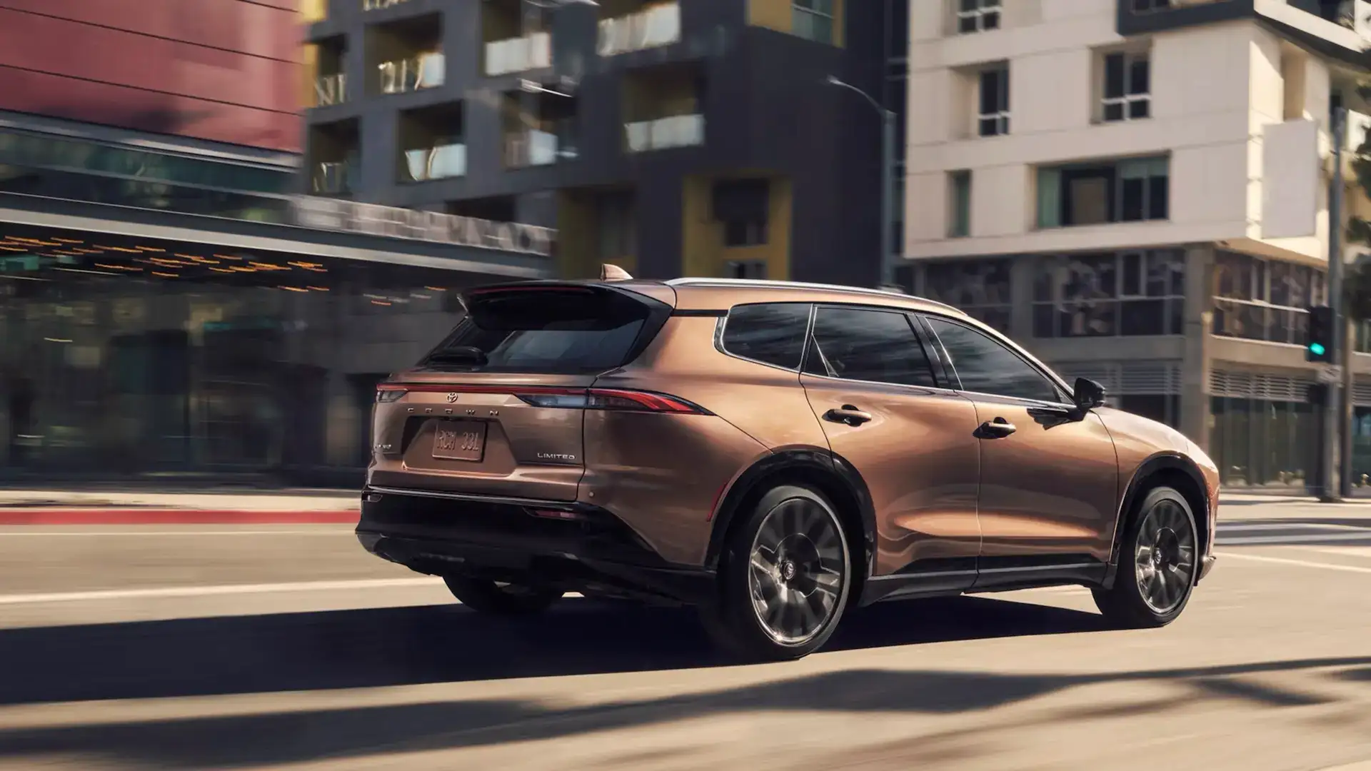 2026 Toyota Crown Signia Bronze Age Driving Through City