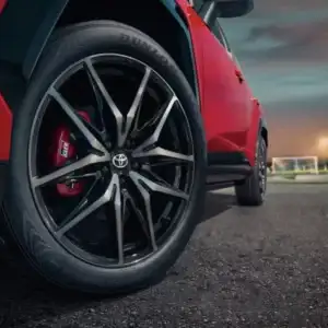 2026 Toyota RAV4 PHEV Supersonic Red Dunlop tire