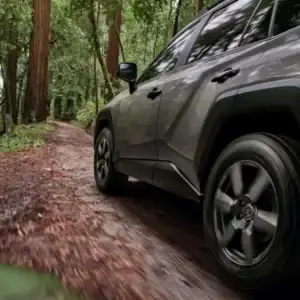 2026 Toyota RAV4 PHEV Woodland Urban Rock in the woods