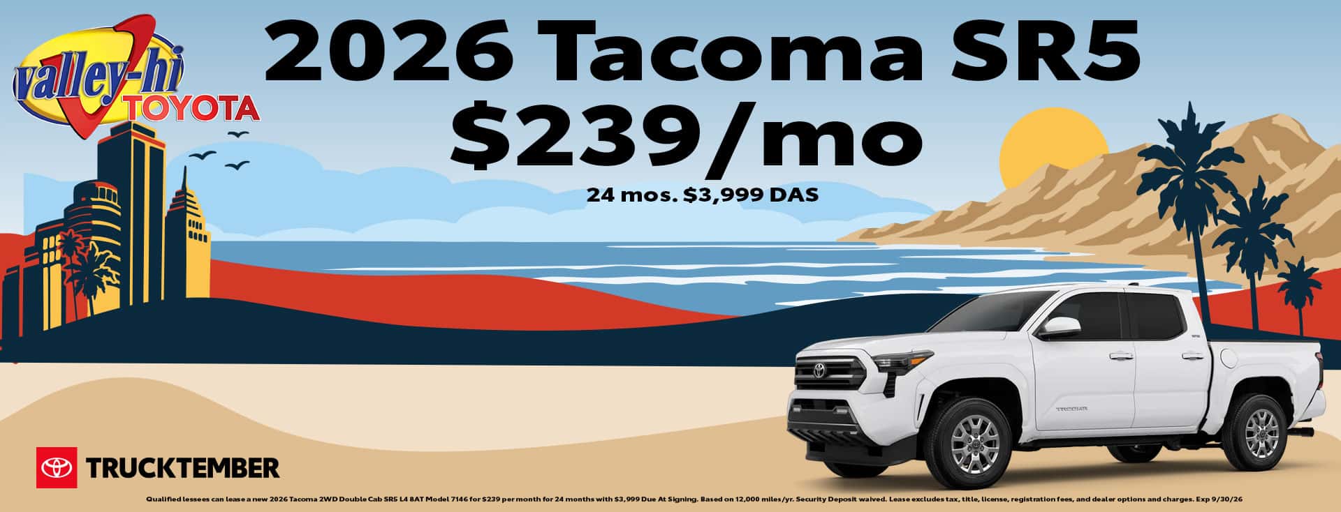 2026 tacoma sr5 lease special for trucktember