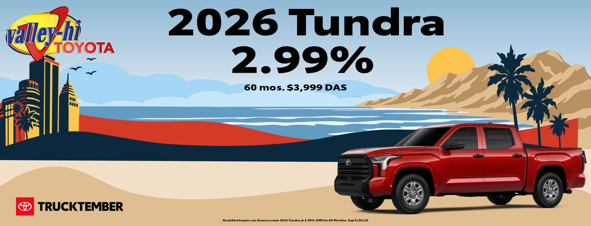2026 tundra 2.99% APR deal for trucktember