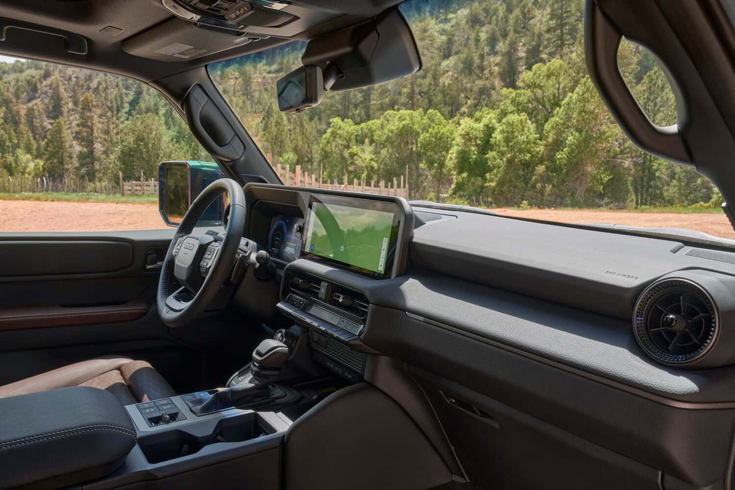 2027 Toyota Land Cruiser interior, viewed from the passenger window