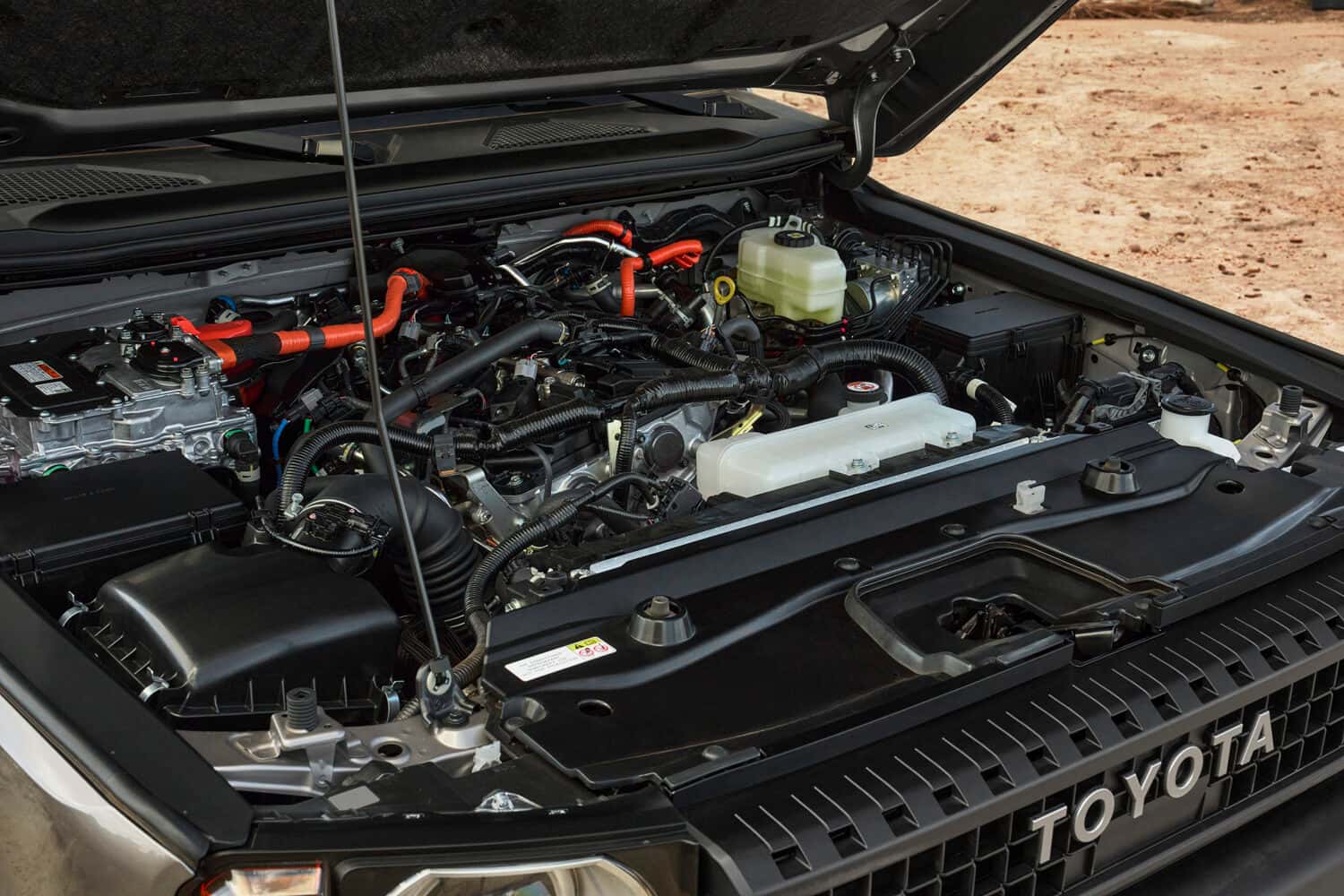 Engine bay of the 2027 Toyota Land Cruiser 1958