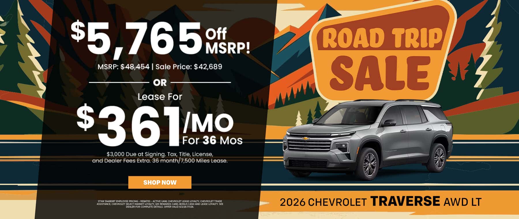 June 2026 Chevrolet Traverse Special Offer