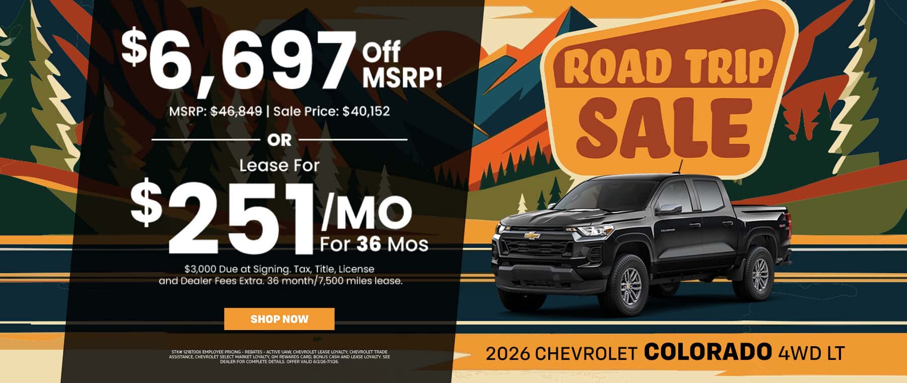 June 2026 Chevrolet Colorado Special Offer