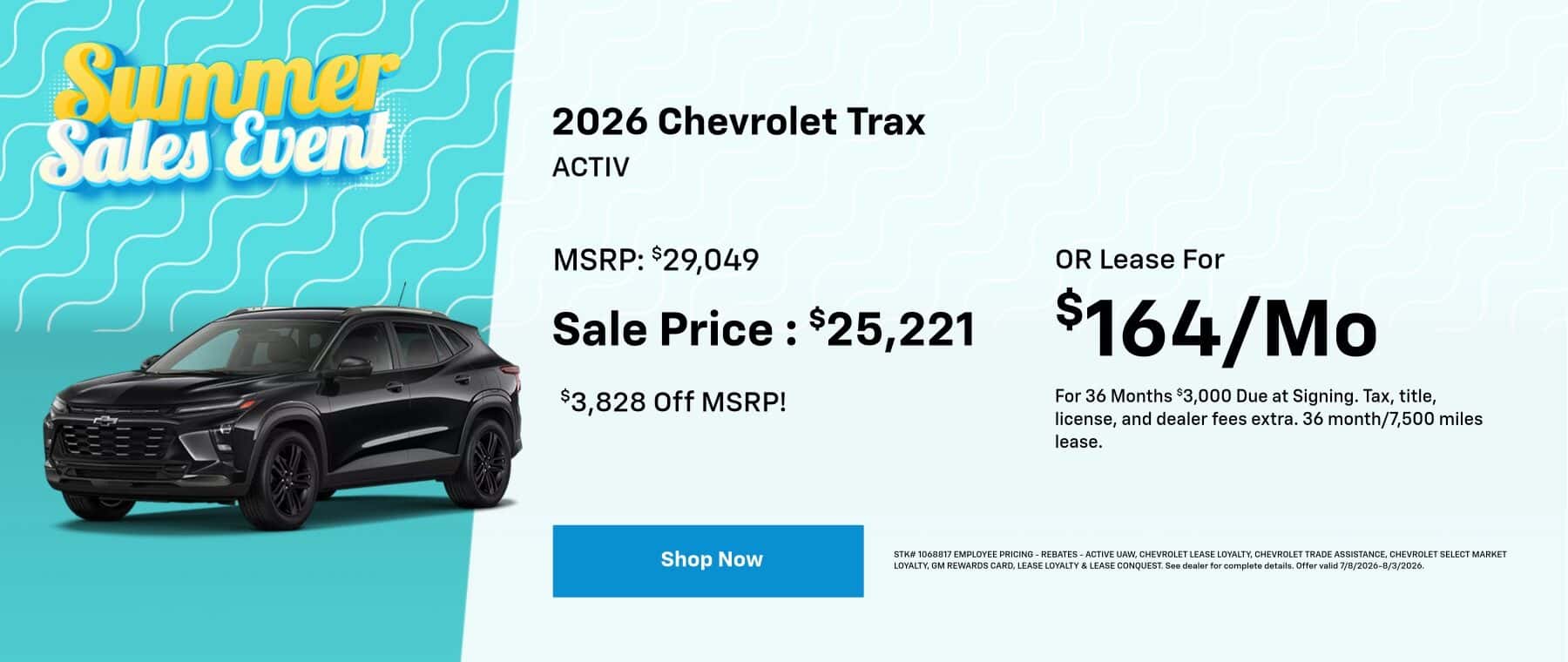 July 2026 Chevy Trax Special
