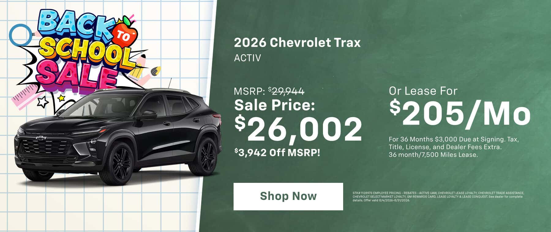 2026 Chevrolet Trax Special Offer