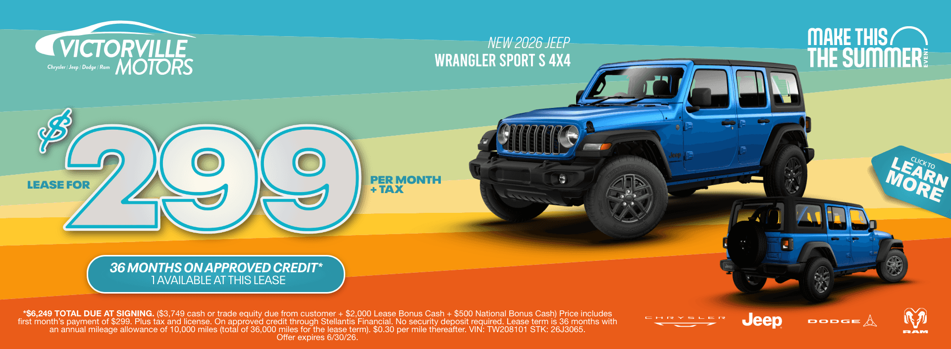 Wrangler Lease $299