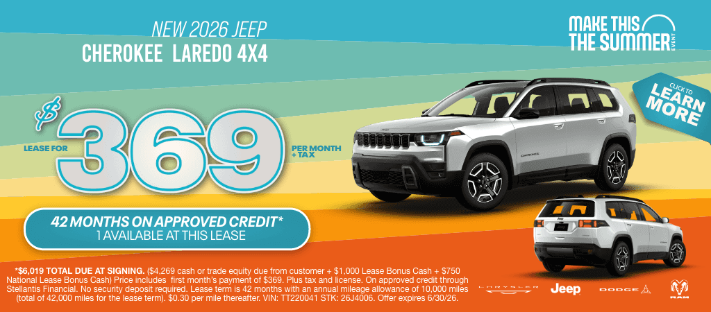 New 2026 Jeep Grand Cherokee Laredo 4X4: Lease for $419 a Month + Tax