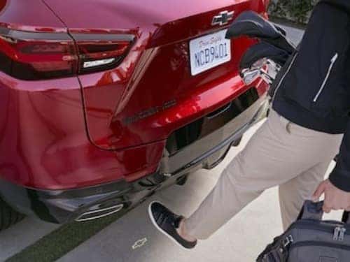 2024 Chevrolet Blazer close up view of usage of hands free liftgate