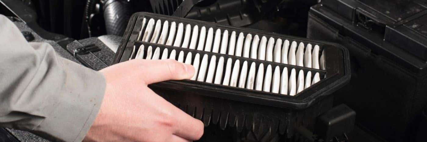 Close up view of a vehicle's cabin air filter