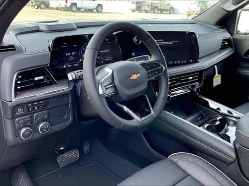 2025 Chevrolet Tahoe interior side view of front seating area