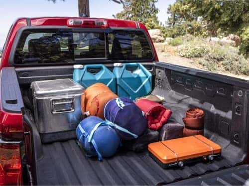 2025 Chevrolet Colorado view of bed full of camping supplies