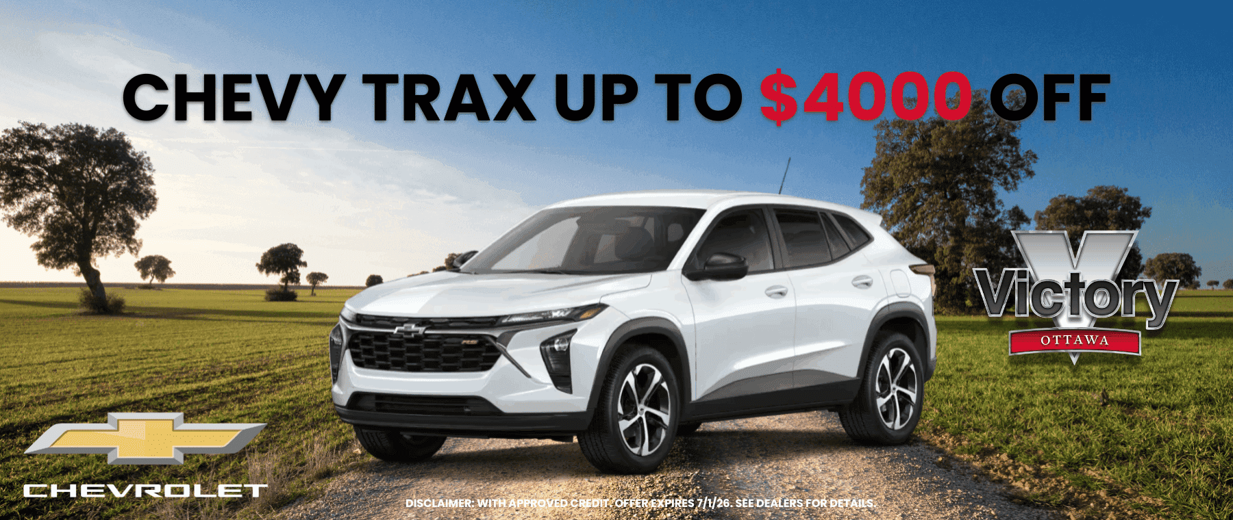 Chevy Trax up to 4k off ends 7-1-