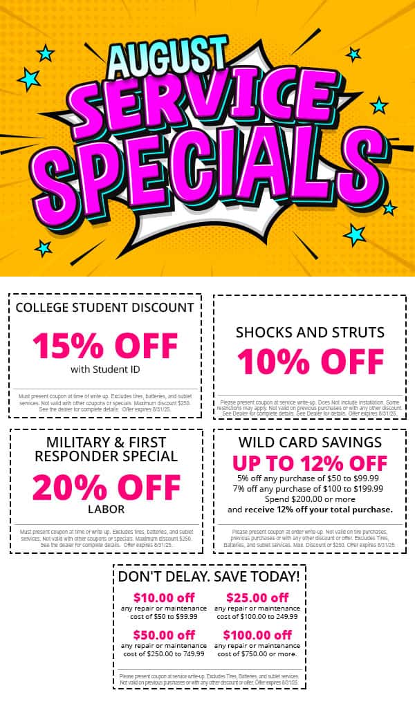 August Service Specials